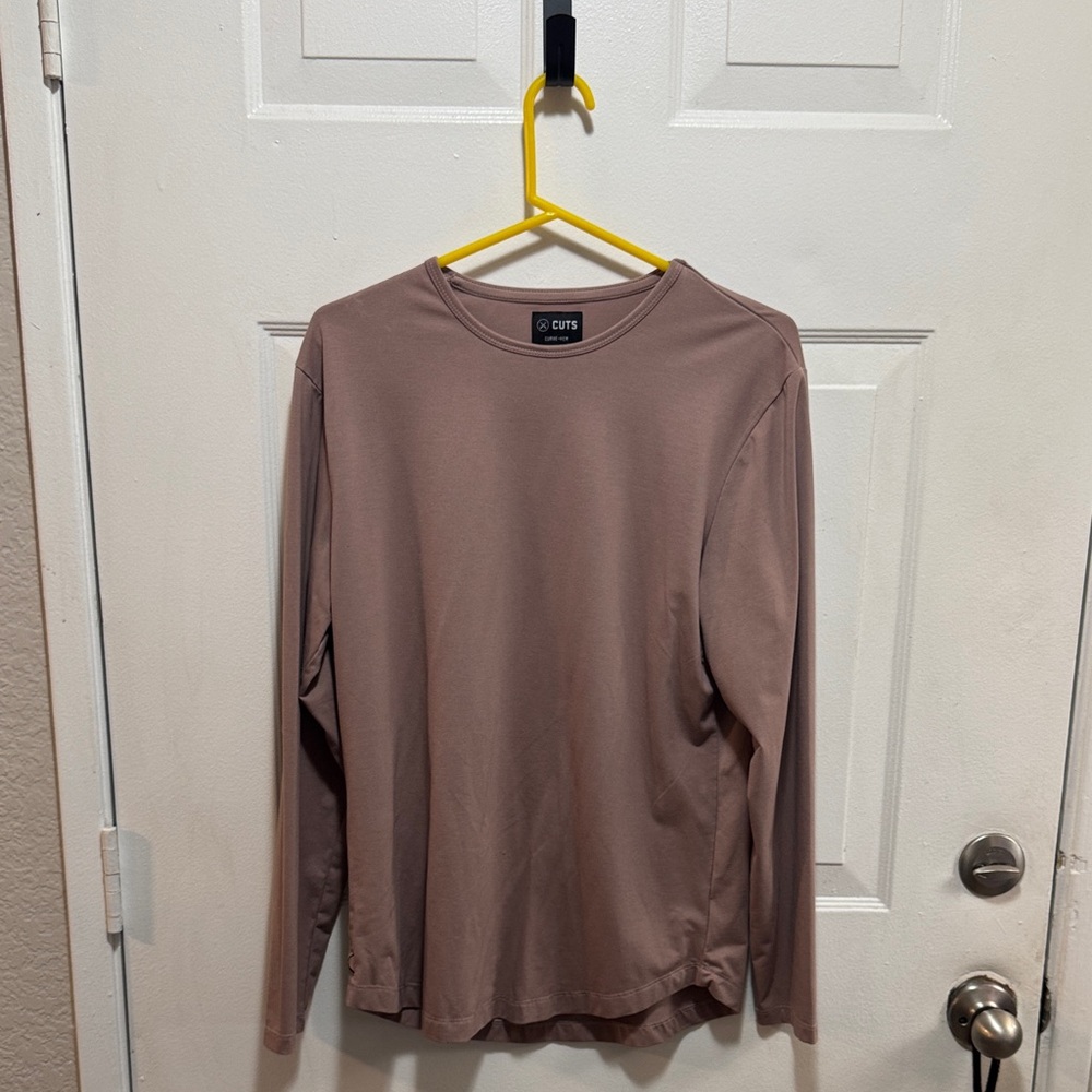 Cuts Men's Light Maroon Long Sleeve Tee